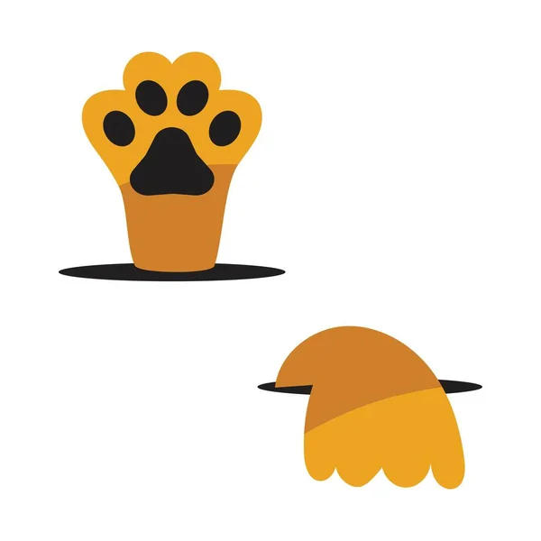 Paw Logo Ontwerp Vector Illustratie Ontwerp Template — Stockvector