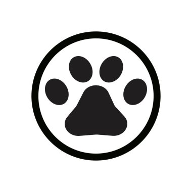 Paw Logo tasarım vektör çizim şablonu