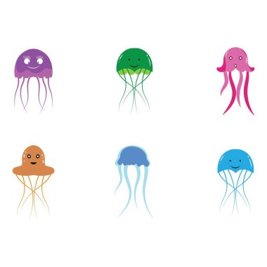 Şirin denizanası vektör ikonu tasarım örnekleme şablonu