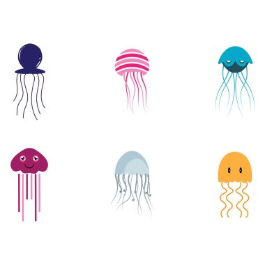 Şirin denizanası vektör ikonu tasarım örnekleme şablonu
