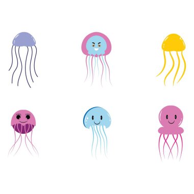Şirin denizanası vektör ikonu tasarım örnekleme şablonu