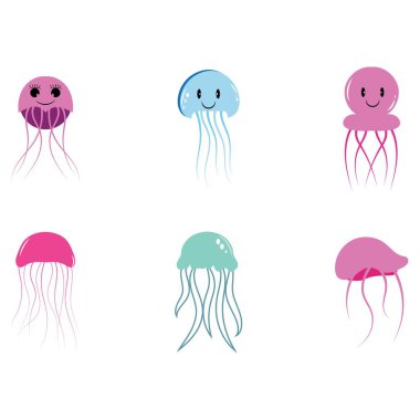 Şirin denizanası vektör ikonu tasarım örnekleme şablonu