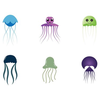 Şirin denizanası vektör ikonu tasarım örnekleme şablonu