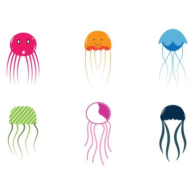 Şirin denizanası vektör ikonu tasarım örnekleme şablonu