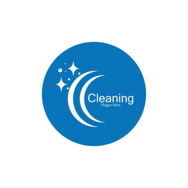 Temizleme logosu ve sembol ilülasyon vektörü şablonu