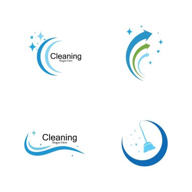Temizleme logosu ve sembol ilülasyon vektörü şablonu