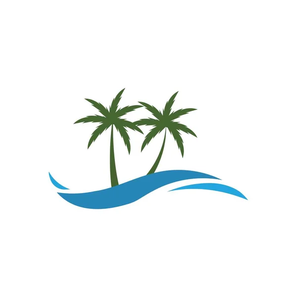 Векторный Дизайн Логотипа Пальмы Летом Иллюстрация — стоковый вектор