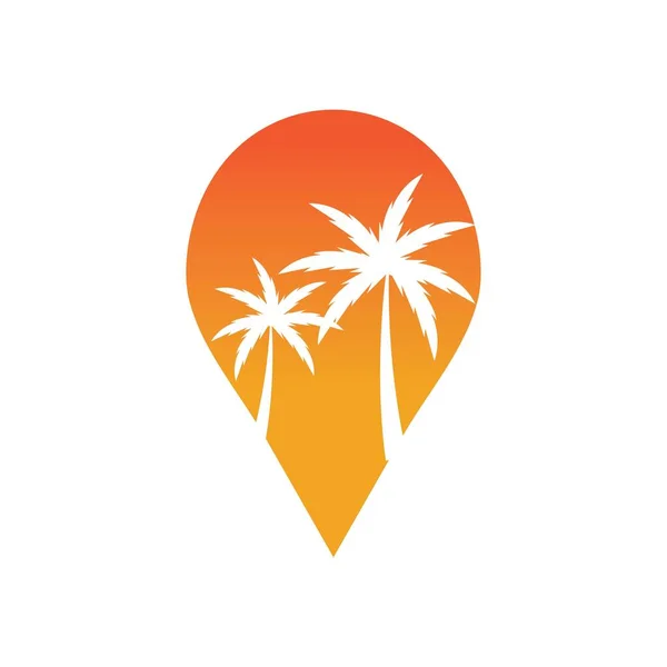 棕榈树夏季插图标识模板矢量设计 — 图库矢量图片