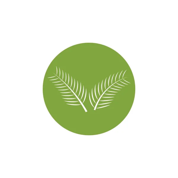 ヤシの木の葉のイラストロゴテンプレートベクトルデザイン — ストックベクタ