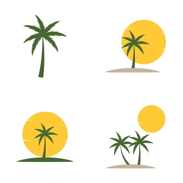 Palm Verão Vetor Logotipo Ícone —  Vetores de Stock