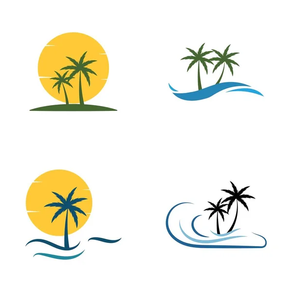 Modèle Logo Illustration Été Palmier Vecteur Design — Image vectorielle