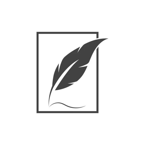 Plantilla Vector Logotipo Pluma — Archivo Imágenes Vectoriales