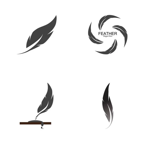 Modèle Vectoriel Logo Plume — Image vectorielle