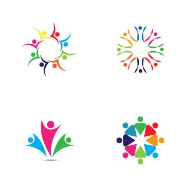 Topluluk, ağ ve sosyal simge tasarım şablonu