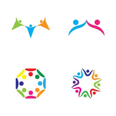 Topluluk, ağ ve sosyal simge tasarım şablonu