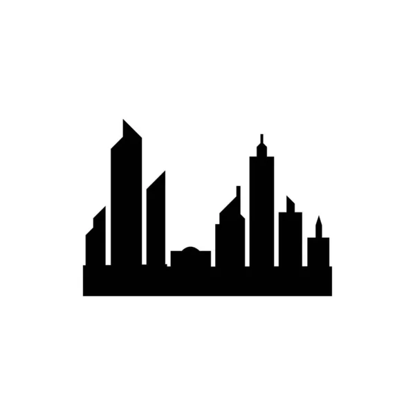 Modern City Skyline Vektor Symbol Hintergrund — Stockvektor