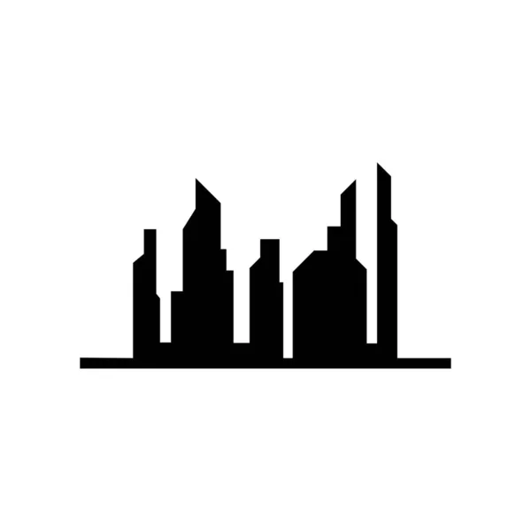 Città Moderna Skyline Vettore Icona Sfondo — Vettoriale Stock