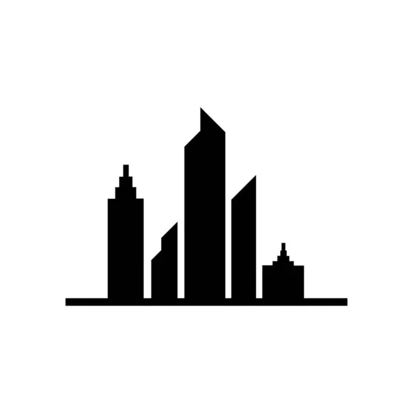Modern City Skyline Vektor Symbol Hintergrund — Stockvektor