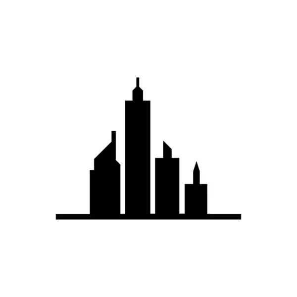 Modern City Skyline Vektor Symbol Hintergrund — Stockvektor