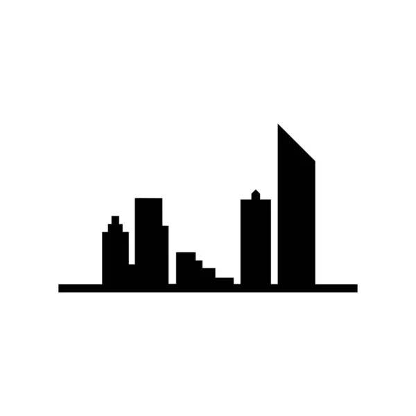 Modern City Skyline Vektor Ikon Háttér — Stock Vector