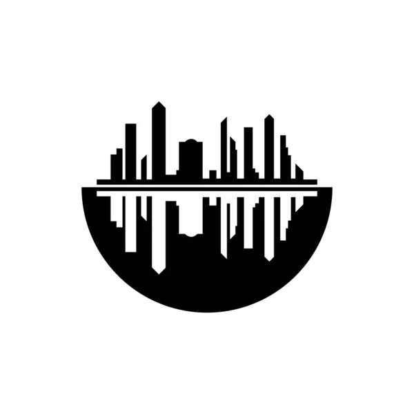 Moderne Stad Skyline Vector Icoon Achtergrond — Stockvector