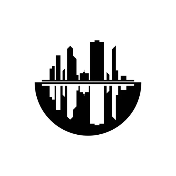 Moderne Stad Skyline Vector Icoon Achtergrond — Stockvector