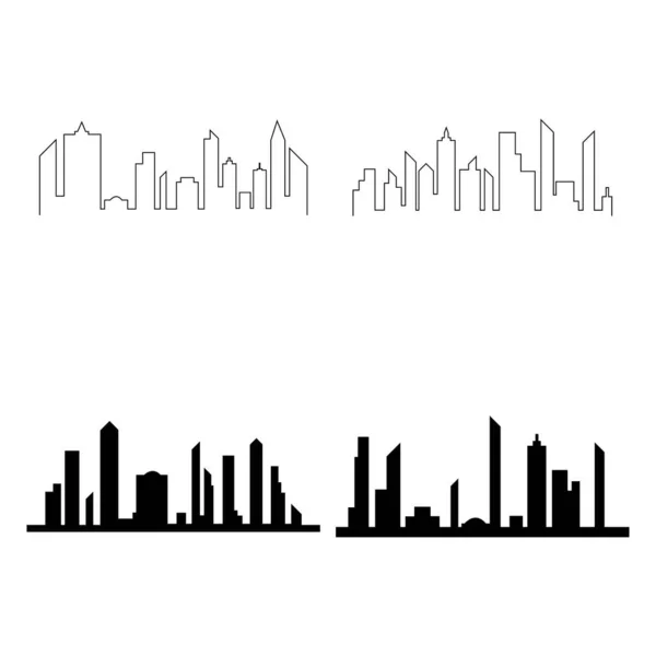 Ciudad Moderna Horizonte Vector Icono Fondo — Archivo Imágenes Vectoriales