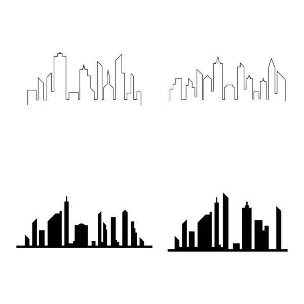 Moderne Stad Skyline Vector Icoon Achtergrond — Stockvector