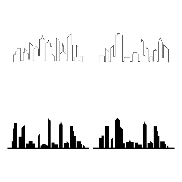 现代城市天际线矢量图标背景 — 图库矢量图片