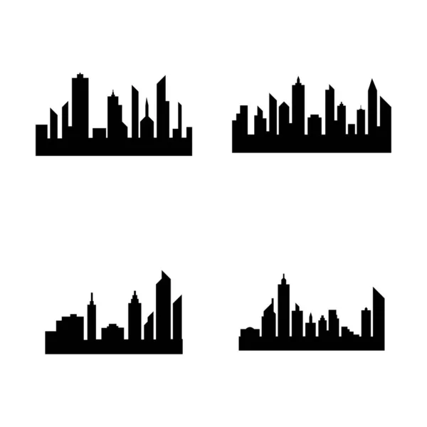 Modern City Skyline Vektor Symbol Hintergrund — Stockvektor