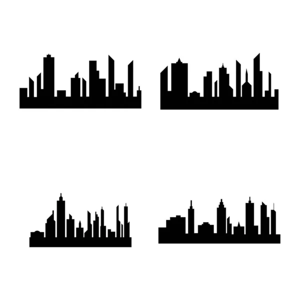 Modern City Skyline Vektor Symbol Hintergrund — Stockvektor