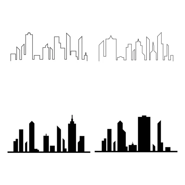 Cidade Moderna Skyline Vetor Ícone Fundo Gráficos De Vetores