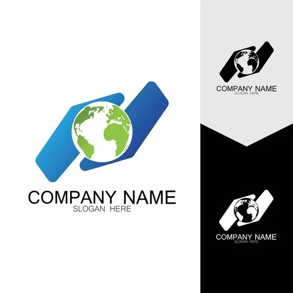 Projektowanie Logo Cyfrowego Globu Ilustracja Wektora Ikony Logo Jest Odpowiednie — Wektor stockowy