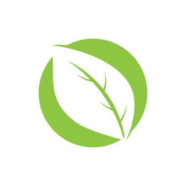 Yeşil ağaç yaprağı ekoloji doğa elementi vektörü logoları