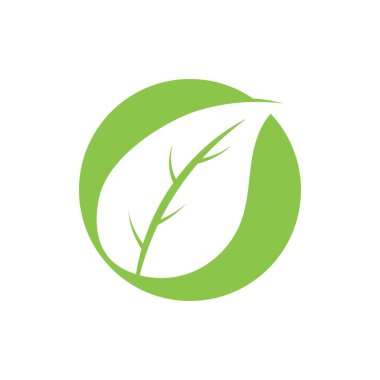 Yeşil ağaç yaprağı ekoloji doğa elementi vektörü logoları