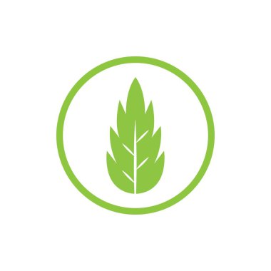 Yeşil ağaç yaprağı ekoloji doğa elementi vektörü logoları