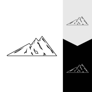 Dağ simgesi Logo Şablonu Vektör illüstrasyon Tasarımı