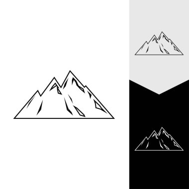 Dağ simgesi Logo Şablonu Vektör illüstrasyon Tasarımı