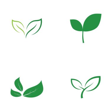 Yeşil ağaç yaprağı ekoloji doğa elementi vektörü logoları