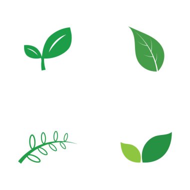 Yeşil ağaç yaprağı ekoloji doğa elementi vektörü logoları