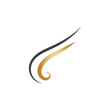 saç dalgası logo vektör çizimi tasarımı