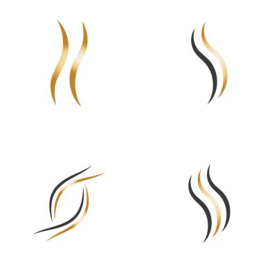 saç dalgası logo vektör çizimi tasarımı