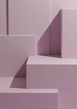 Minimal Pastel Pembe Arkaplan 3B Stüdyo Sahnesi Podyumlar ve Ürün Görünümü ve Sunumu Seviyeleri