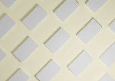 Pastel, ışık, narenciye sarısı, 3D, minimal, basit, modern üst görünüm düz görünüm, arka plandan ürün sergisi, tekrarlanan kare kalıplarda yer alır.