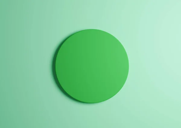 Illustration Bright Green Circle Podium Stand Top View Flat Lay — Stock Photo, Image