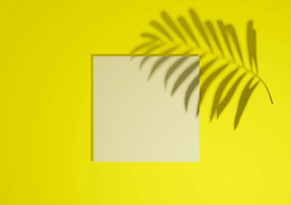 Lumineux Jaune Néon Rendu Minimal Simple Vue Dessus Plat Produit — Photo