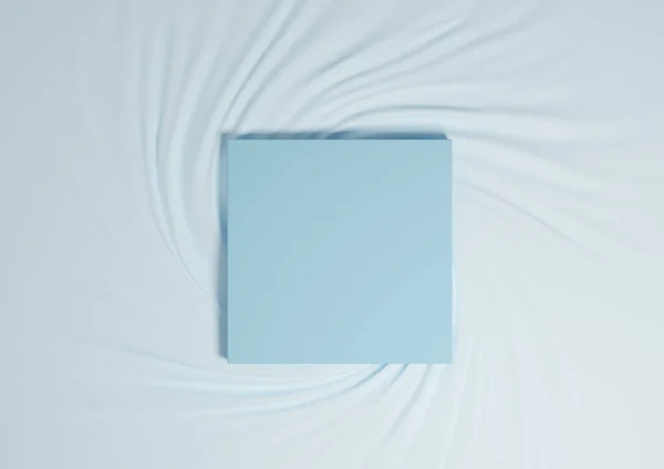 Light Pastel Baby Blue Rendering Minimal Product Podium Top View — Stock Photo, Image