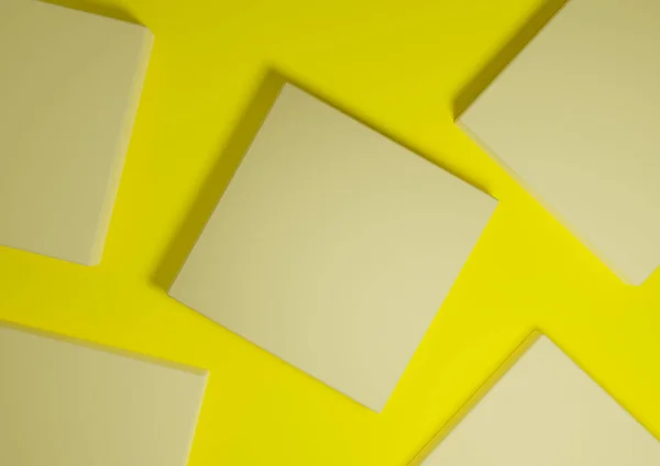 Brillante Amarillo Neón Renderizado Mínimo Vista Superior Simple Plano Exhibición —  Fotos de Stock
