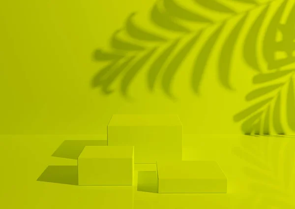 나트륨 디스플레이를 노란색 배경에 렌더링 샘플을 미니멀리즘 — 스톡 사진
