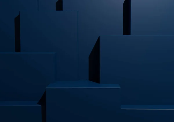 Minimal Dark Navy Blue Background Studio Mockup Scene Ποδήλατα Και — Φωτογραφία Αρχείου